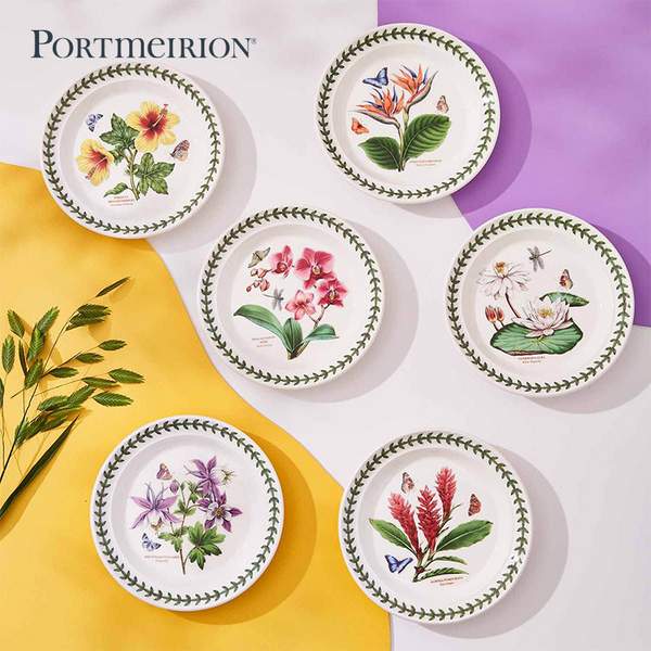 Portmeirion 波特美林 异域花草园系列 欧式陶瓷餐盘 20cm*6个装新低456.39元（天猫折后1382元）