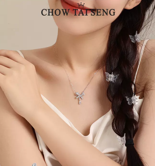 Chow Tai Seng 周大生 S925蝴蝶结项链158元包邮