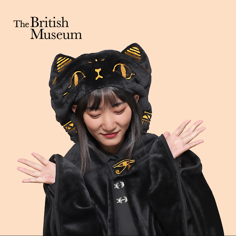 The British Museum 大英博物馆 盖亚·安德森猫系列 毛绒连帽披肩毛毯79元包邮（需领券）