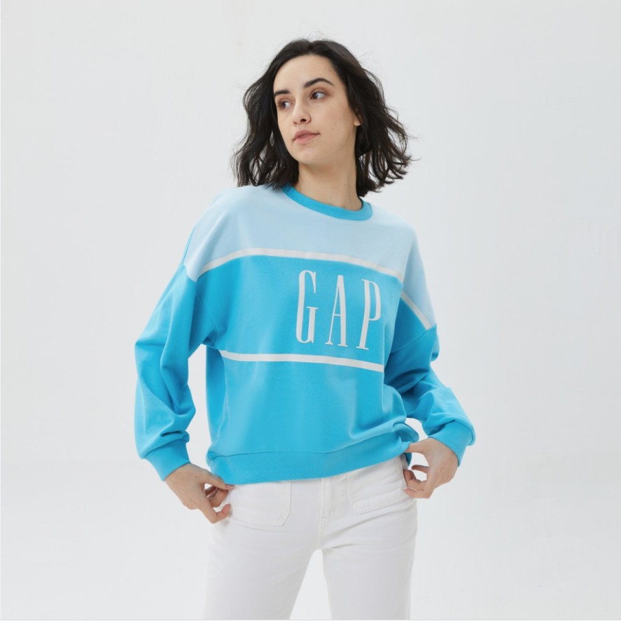 Gap 盖璞 女士LOGO复古法式圈织软卫衣 59100779元