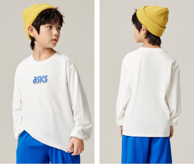 ASICS 亚瑟士 儿童长袖T恤 3色（110-150cm）69元包邮（双重优惠）