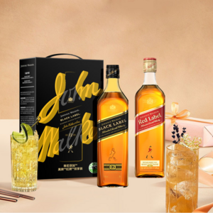 Johnnie Walker 尊尼获加 黑方威士忌500mL+红方威士忌500mL