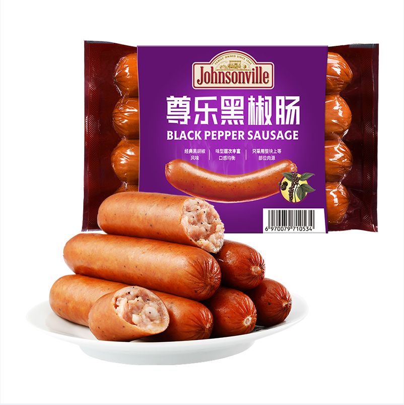 Johnsonville 尊乐 黑胡椒纯肉烤肠 260g*3袋*2件152.76元包邮（25.46元/袋）