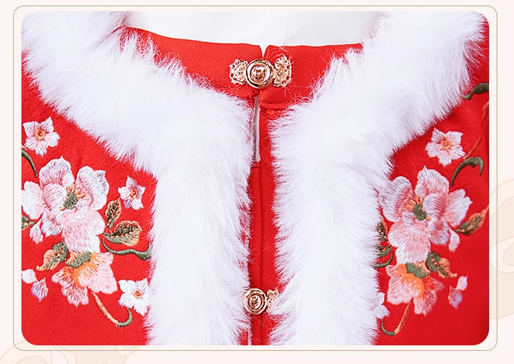 Romon 罗蒙 女童新年加厚加绒明制汉服三件套（110-160cm）229元包邮（需领券）