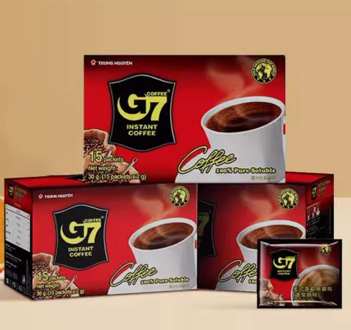 越南进口，G7 美式萃取速溶纯黑咖啡 45包24.9元包邮（需领券）