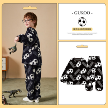 GUKOO 果壳 男童珊瑚绒保暖舒适长袖家居服套装（110-150cm）