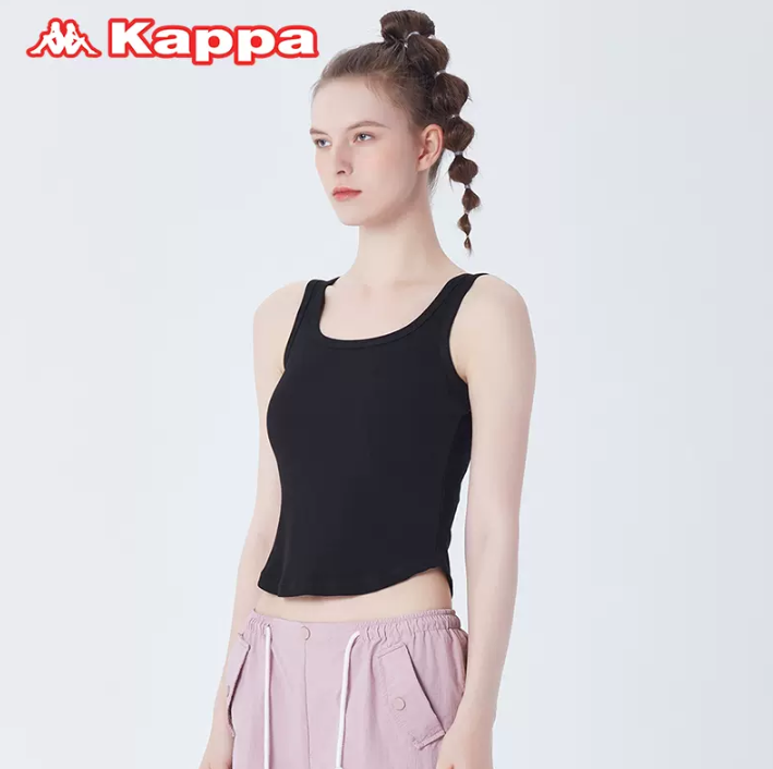 Kappa 24春夏新品 女士不规则下摆棉质背心 3色39元包邮（需领券）