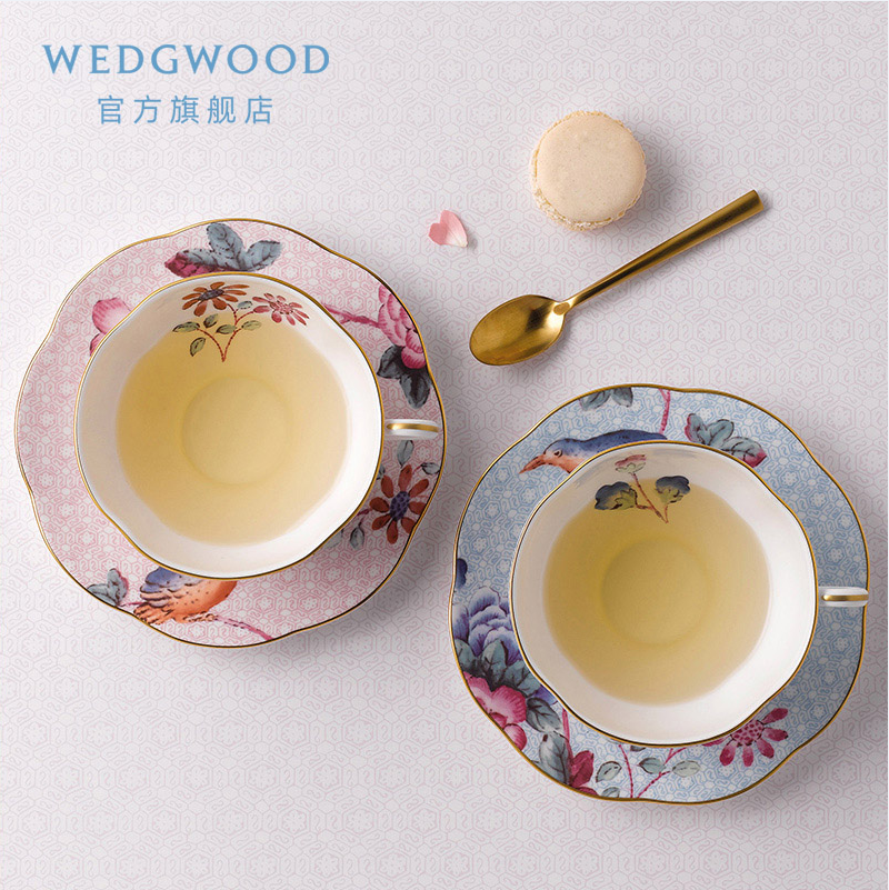 Wedgwood 玮致活 杜鹃系列 骨瓷茶杯碟组 280cc 4色新低285.59元包税包邮（旗舰店780元）