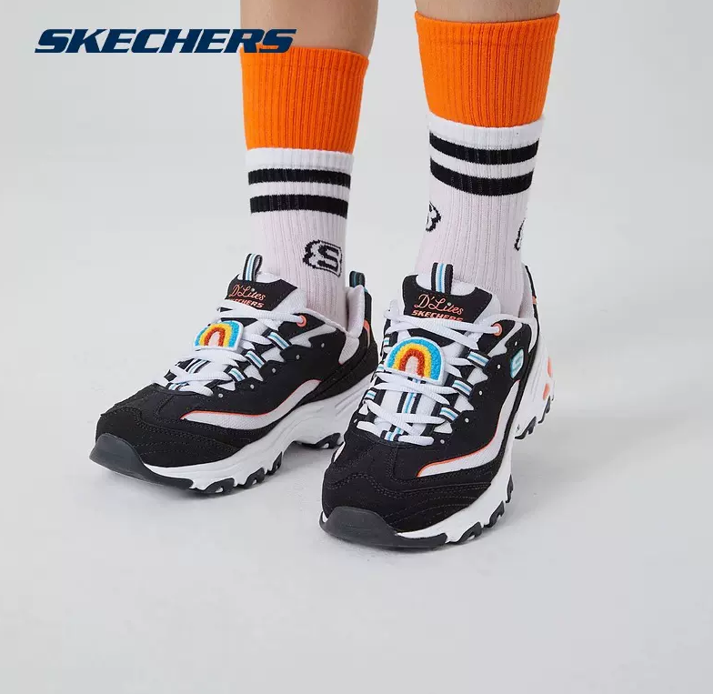 Skechers 斯凯奇 DLITES系列 女士笑脸NTMT甲鞋老爹鞋 896116259元包邮（双重优惠）