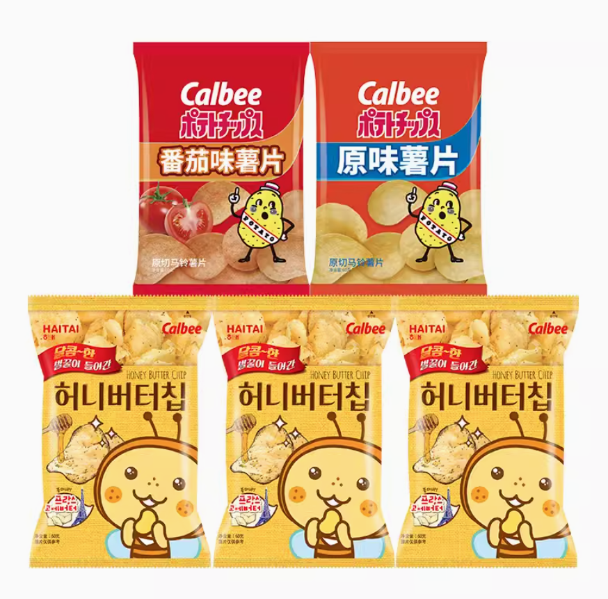 Calbee 卡乐比 韩国进口 海太蜂蜜黄油薯片 多口味 60g*5包组合装新低39.9元包邮（需领券）