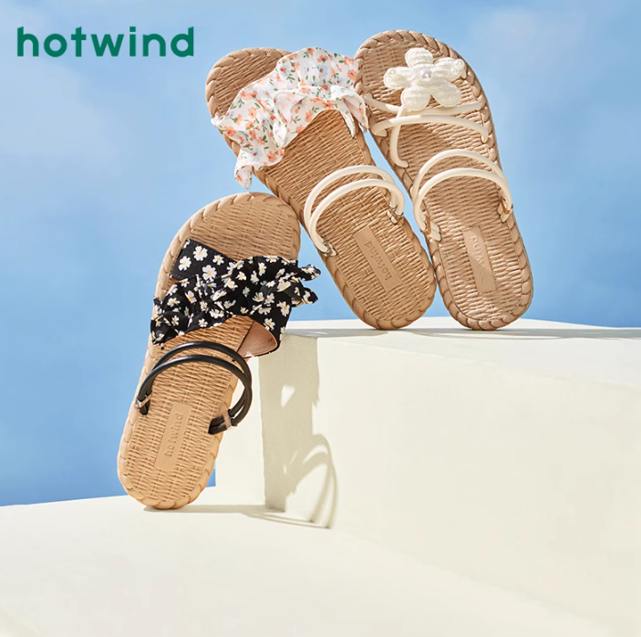 Hotwind 热风 24夏季新款 女士平底两穿凉鞋 多款52.27元包邮（双重优惠）