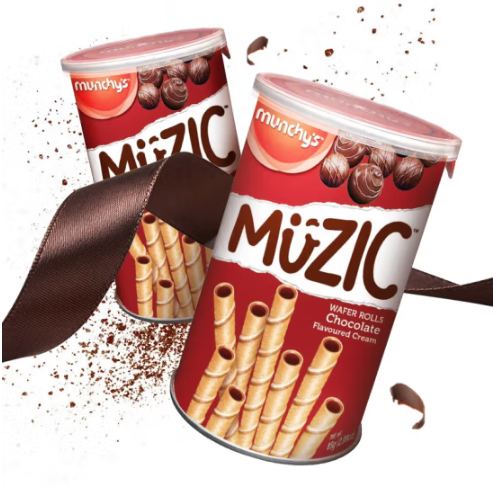 马来西亚进口，Munchy's 马奇新新 巧克力注芯蛋卷威化饼干85g*4盒23.9元包邮（需领券）