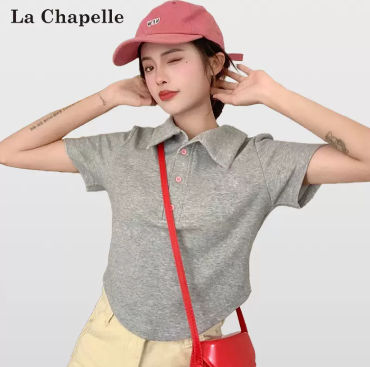La Chapelle 拉夏贝尔 女士正肩短袖POLO衫 3色49元包邮（双重优惠）