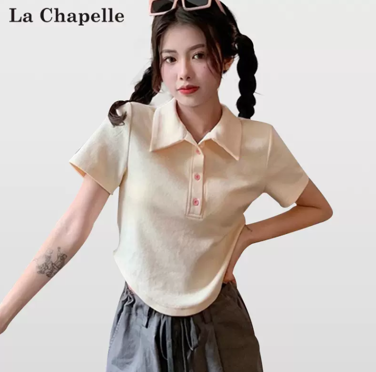 La Chapelle 拉夏贝尔 女士正肩短袖POLO衫 3色49元包邮（双重优惠）