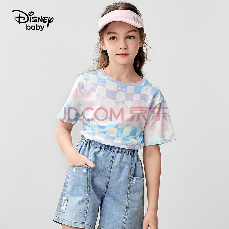 Disney baby 迪士尼 男女童吸湿透气短袖T恤 （100~160码）多款*2件59.1元包邮（合29.55元/件）