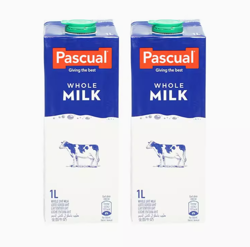 西班牙进口， pascual 帕斯卡 全脂纯牛奶 1L*2瓶23.8元包邮（双重优惠）
