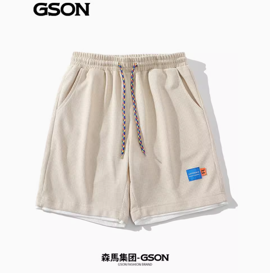 森马旗下户外运动品牌，GSON 男士华夫格运动休闲短裤 多色19.9元包邮（需领券）