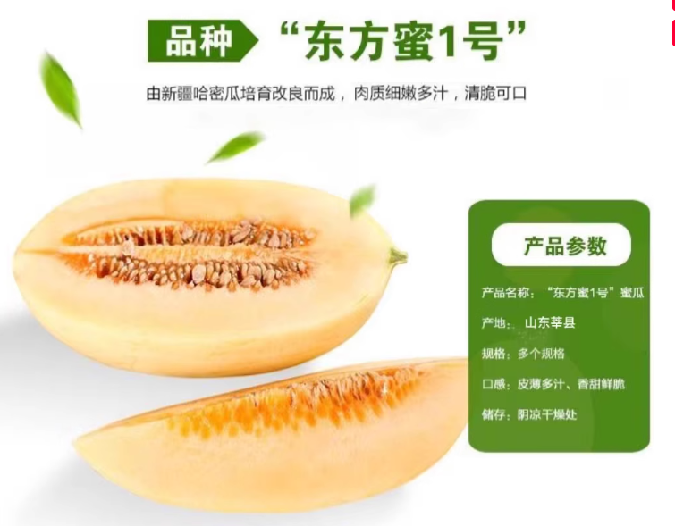 菜鸟自营品牌，挑枣儿 新鲜现摘东方蜜瓜 4.5斤/单果400g+39.9元包邮