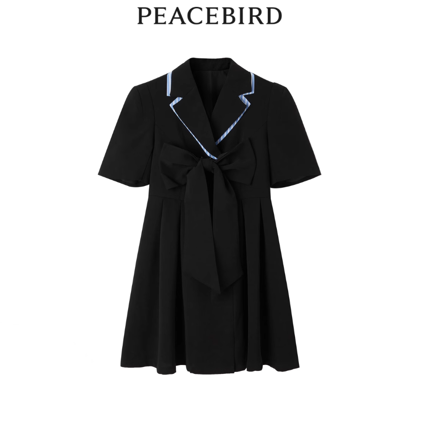 PEACEBIRD 太平鸟 西装式气质拼接连衣裙 A1FAC3321134元包邮（双重优惠）
