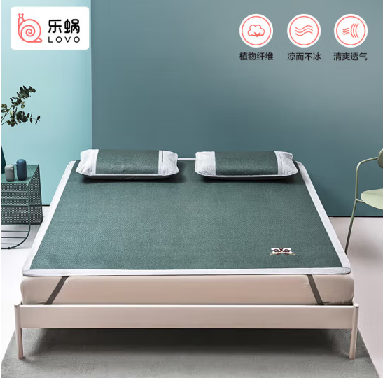 Lovo 乐蜗家纺 瑞狮闹闹 贡藤凉席三件套 150*200cm55元包邮（多重优惠）