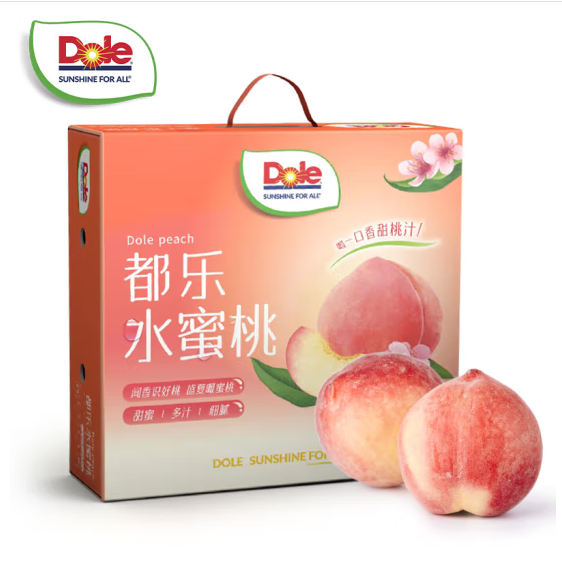 Dole 都乐 桃中皇后 四川水蜜桃 6-9枚/2.8斤装39.9元包邮