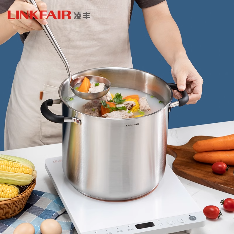 <span>白菜！</span>LINKFAIR 凌丰 304不锈钢汤锅 22cm/6L新低44.14元包邮（1年用坏换新）