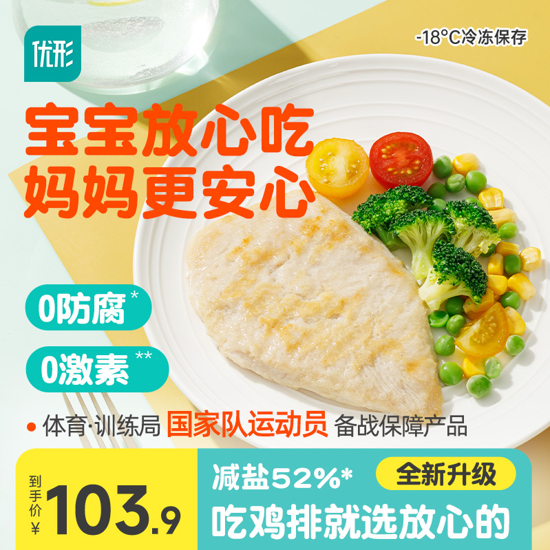 国家队运动员备战保障产品，优形 就是嫩鸡排 100g*20袋新低78.7元包邮（3.9元/袋）