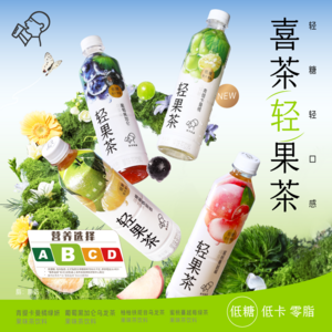 <span>白菜！</span>HEYTEA 喜茶 轻果茶果味茶饮料 450ml*12瓶