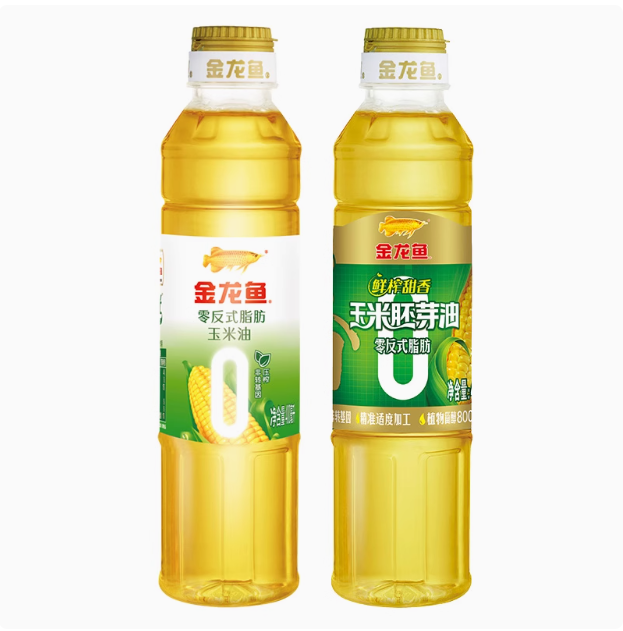 金龙鱼 零反式脂肪玉米油+鲜榨玉米油 400ml*2瓶14.9元包邮