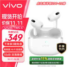 <span>白菜！</span>vivo TWS 4 入耳式真無線主動(dòng)降噪藍(lán)牙耳機(jī)