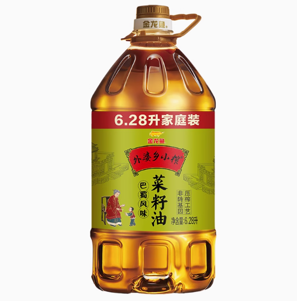 <span>白菜！</span>金龙鱼 非转基因 外婆乡小榨菜籽油6.28L新低60.35元包邮