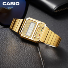 Casio 卡西歐 吃豆人潮流復(fù)古小金表方塊表 A100WEG-9