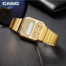 Casio 卡西欧 吃豆人潮流复古小金表方块表 A100WEG-9