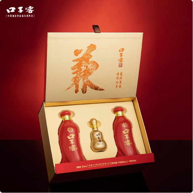 口子窖 六年型 50度兼香型白酒550mL*2瓶礼盒装（含十年型100mL小酒1瓶）新低212.3元包邮（106.15元/瓶）