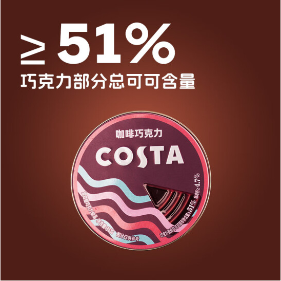 COSTA 咖世家 咖啡巧克力礼盒装 36g*2盒新低33.8元包邮（16.9元/盒）