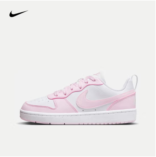 情人节好礼，Nike 耐克 COURT BOROUGH LOW RECRAFT 女士粉白配色休闲板鞋新低235.95元包邮