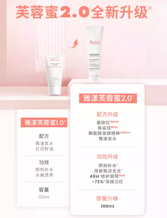 明星产品，Avene 雅漾 专研舒缓修护面膜升级2.0芙蓉蜜 15ml新低26.9元包邮