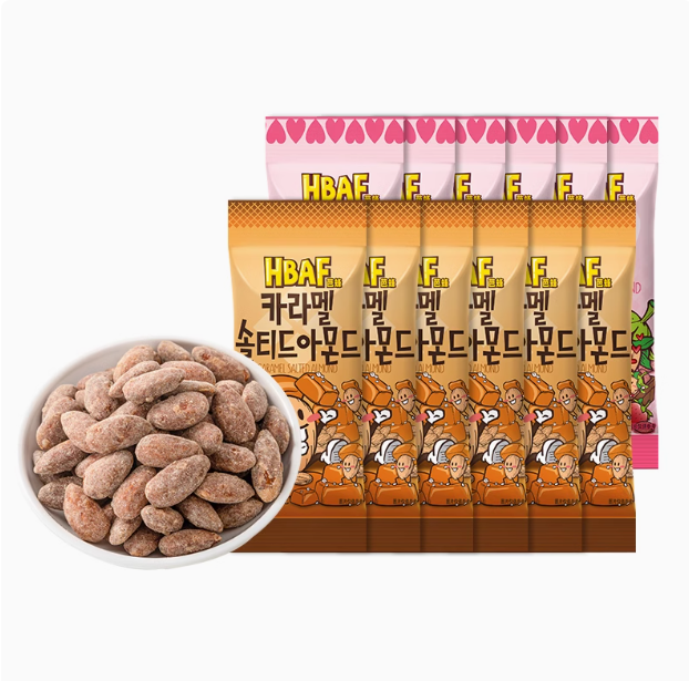 韩国进口 汤姆农场 焦糖盐焗味/草莓味扁桃仁35g*12袋36.8元包邮