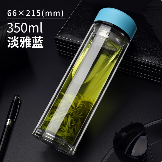 仝器 TK1802 双层玻璃泡茶杯水杯350mL6.9元包邮起