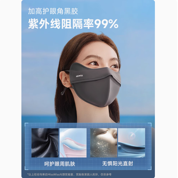 MissWiss 5D立體軟骨修容防曬潤(rùn)膚口罩9.9元包郵