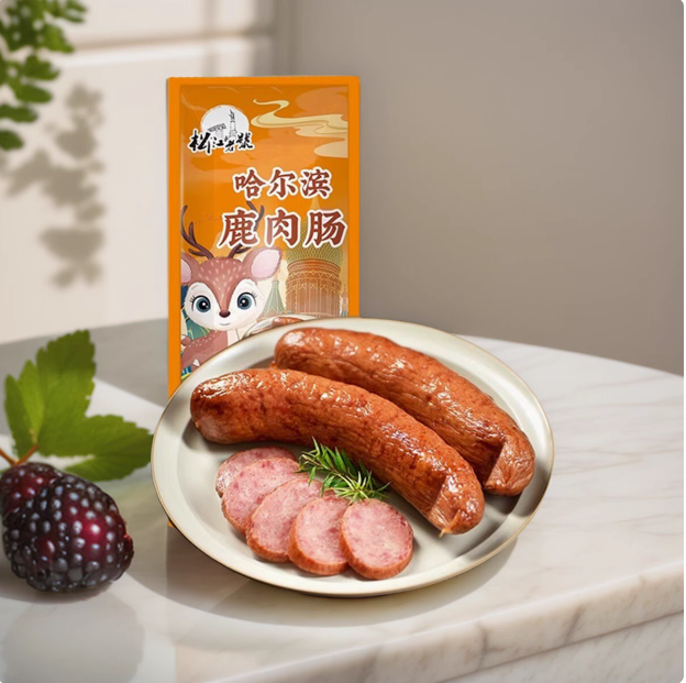 黑龙江老字号，松江老号 果木熏烤风味鹿肉红肠 85g*10件新低17.3元包邮