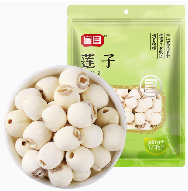 富昌 湖南湘潭特产磨皮去芯白莲 500g19.9元包邮（需领券）