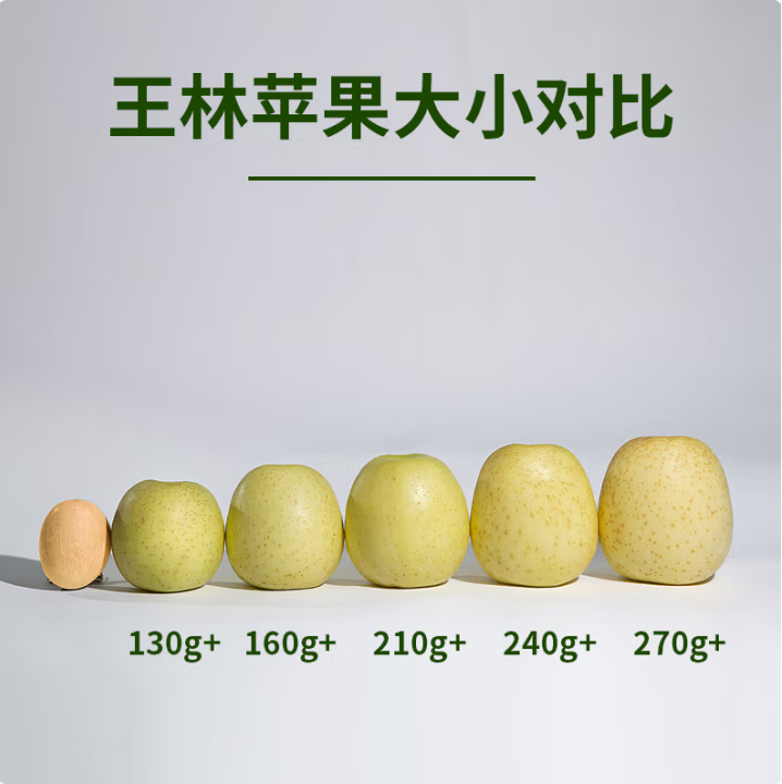 京鮮生 山東雀斑王林蘋果 凈重4.6斤/單果160g+ （果徑75mm+）新低23.92元包郵