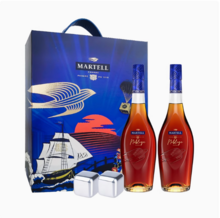 MARTELL 马爹利 名士VSOP+ 干邑白兰地礼盒 350ml*2支（含冰酒石*2）