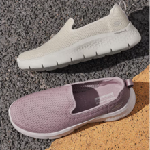 Skechers 斯凯奇 Go Walk系列 女款浅口透气网面一脚蹬健步鞋 124847