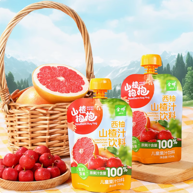 山姆同款，金曄 水果抱抱山楂果汁飲料 110ml*12袋29.9元包郵