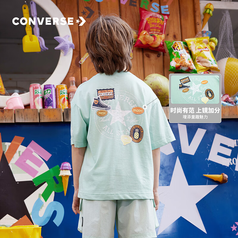 Converse 匡威 男女童棉質(zhì)涼感短袖T恤（110~160碼）多款新低62.7元包郵
