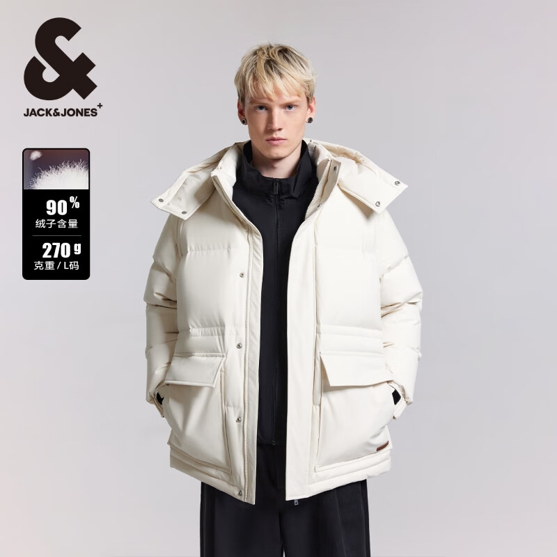 反季新低，Jack Jones 杰克瓊斯 男裝90絨中長工裝羽絨服外套 多款新低295.1元包郵