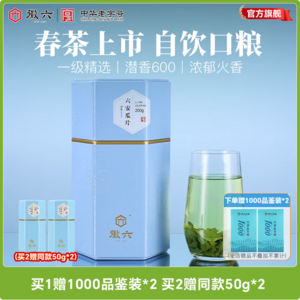 中华老字号 ，徽六 潜香600 2025新茶一级雨前六安瓜片罐装 200g*2罐（赠同款50g*2罐） 