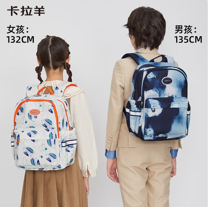 KALA·Y 卡拉羊 CX2127 原創(chuàng)印花抗菌防水輕便雙肩包書包 18L 多色107.1元包郵